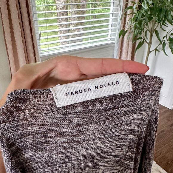 Maruca Novelo Open Front Kimono Duster Cardigan Heathered Black - Picture 7 of 7